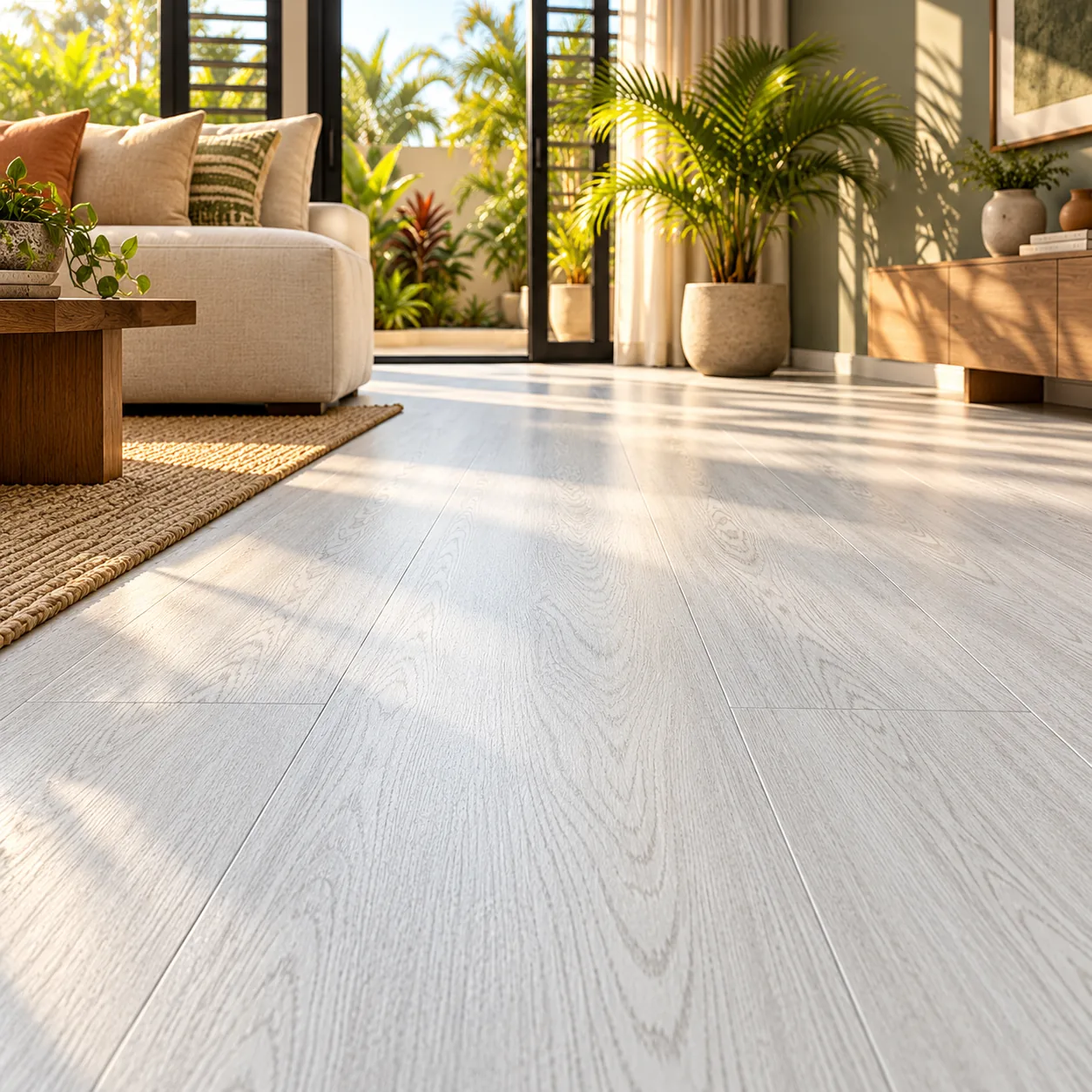 Flooring displayed in an interior setting