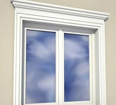 Window with a white decorative frame